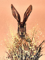 Hare Spray ink on aluminium