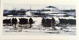 Inky Waters Acrylic ink on canvas 5' x 1'6"