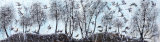 Rocky River Run Acrylic ink on textured canvas 5' x 1'6"