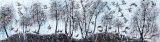 Rocky River Run Acrylic ink on textured canvas 5' x 1'6"