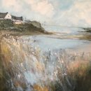 Spring coastal walk and seagull