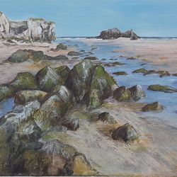 Low tide on a Cornish beach