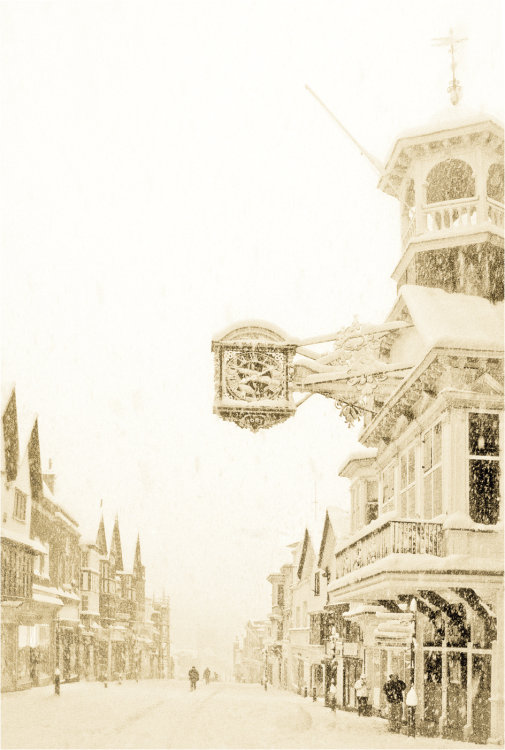 Guildford High Street in the snow