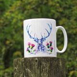 Stag and thistles mug