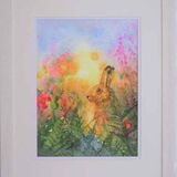 Hiding Out watercolour painting of a Hare hiding in undergrowth by artist susan metcalfe