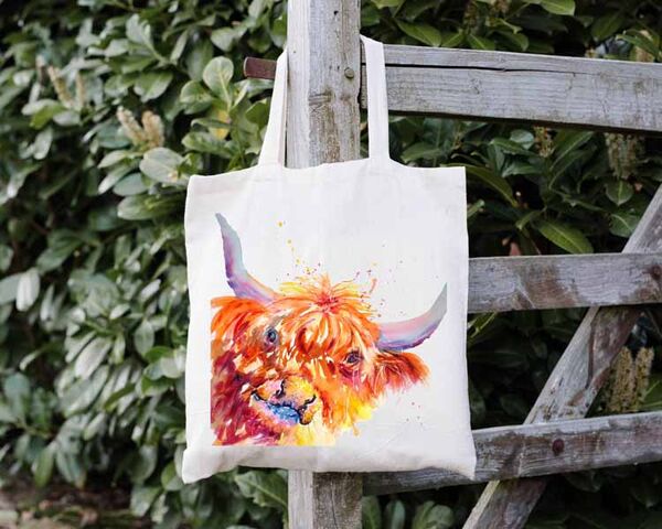 Highland cow tote bag