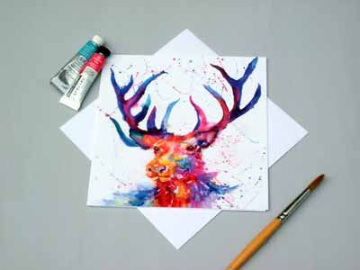 Square card "The Stag"