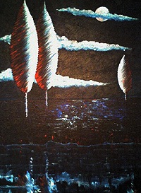 Midnight moon - from an Original Painting - Acrylic on Canvas