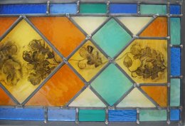 Close up of panel above door