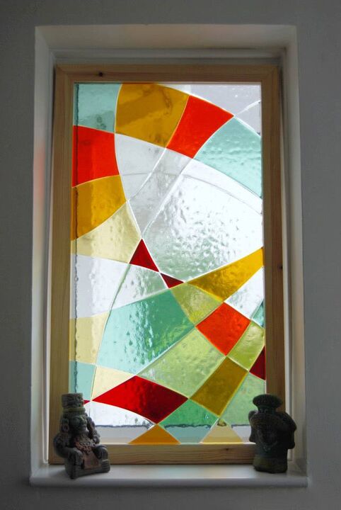Fused glass abstract window