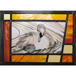 Swan leaded panel 290mm x 210mm £150