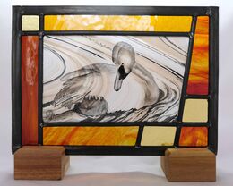 Swan leaded panel 290mm x 210mm £150