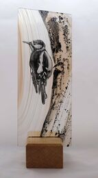 Woodpecker on tree. 100mm x 220mm £50