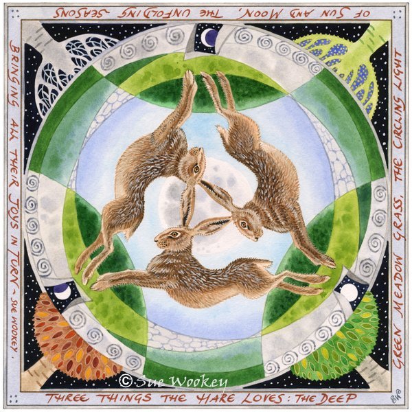 Three Leaping Hares