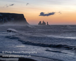 Stormy seas in Iceland at sunrise
