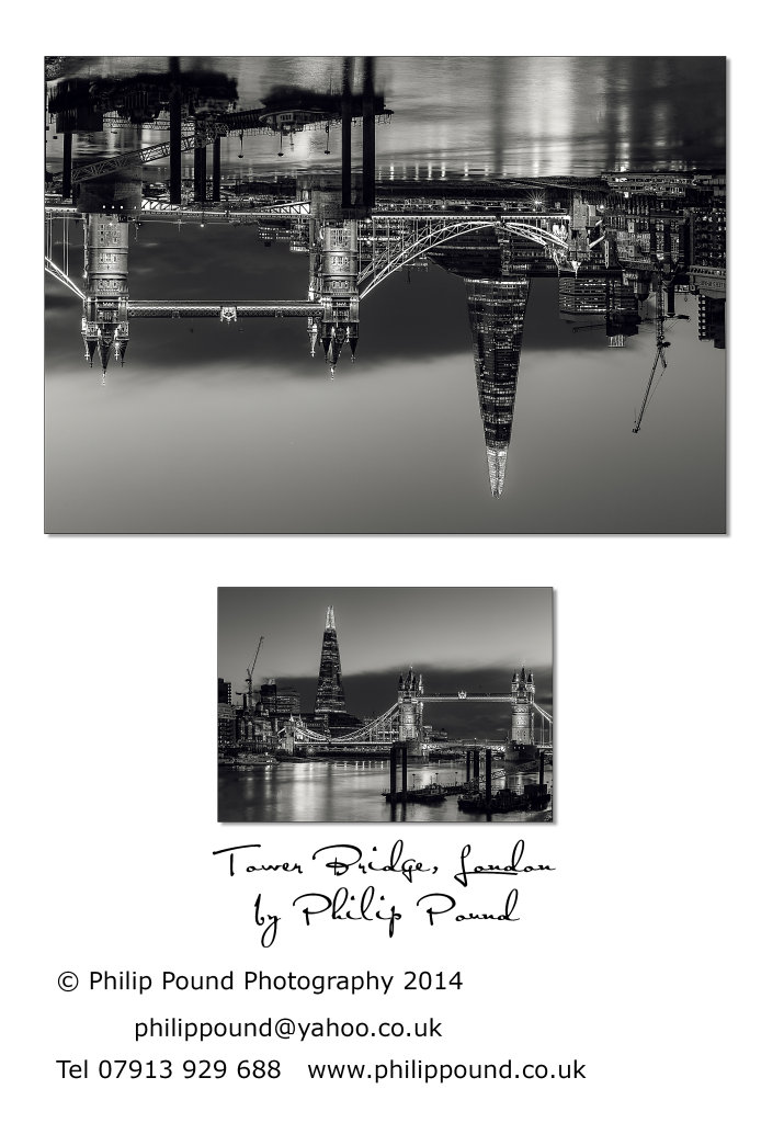 Tower Bridge London - black and white night view