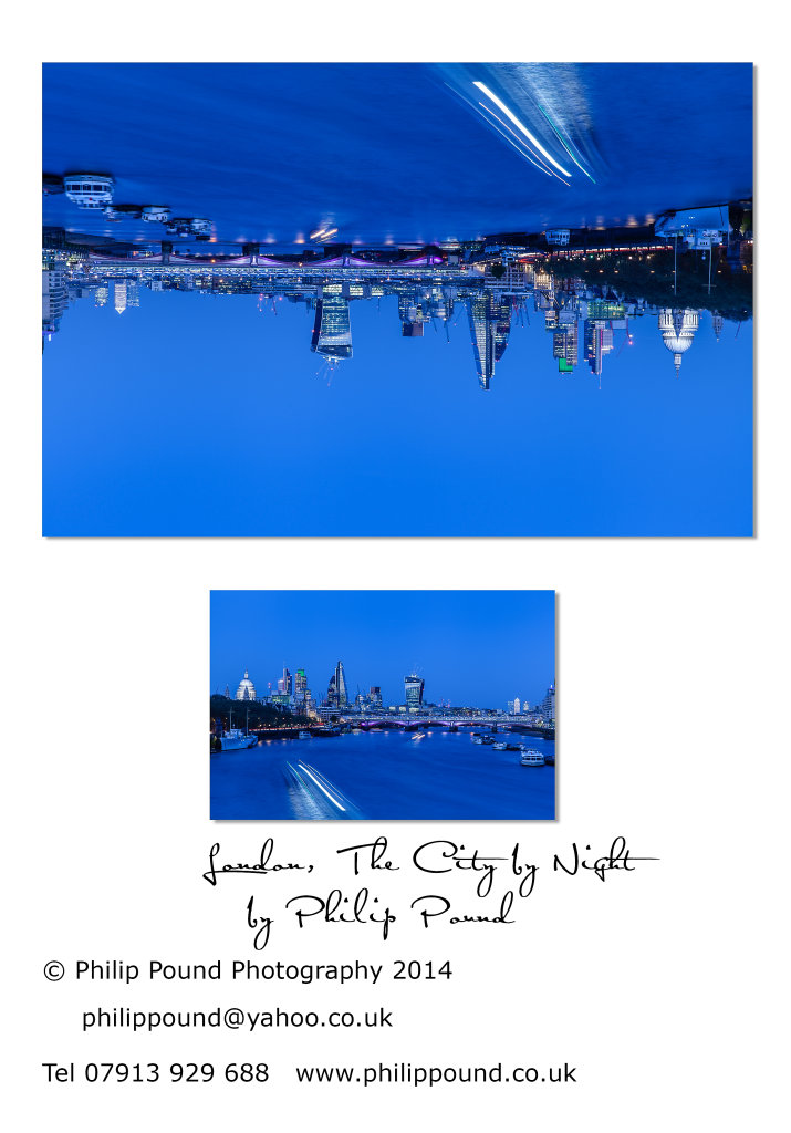 Night view of the City from Waterloo Bridge in London