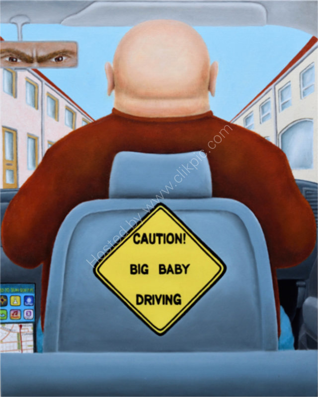 BIG BABY DRIVER.......Oil On Stretched Canvas 40cm X 50cm X 3.5cm