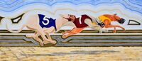 Dashing Hounds(Watercolour)53.5cm X 123.5cm..*FOR SALE*