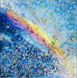 NEWCOMER'S RAINBOW (Acrylic on Boxed Gallery Wrapped Canvas)90 x 90 x 3.8cm (PRIVATE COLLECTION, MALTA)