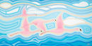 Flamingos In Flight (Oil On Boxed Canvas)61.5cm X 122cm X 3.5cm)..*FOR SALE*