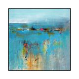 "Beyond the Bay" mixed media on Paper, 42x42cms.
