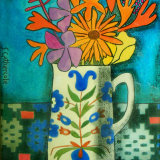 Folk Jug and Garden Flowers