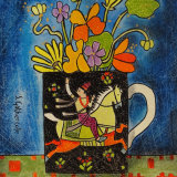 Quicksilver Rider and Garden Flowers