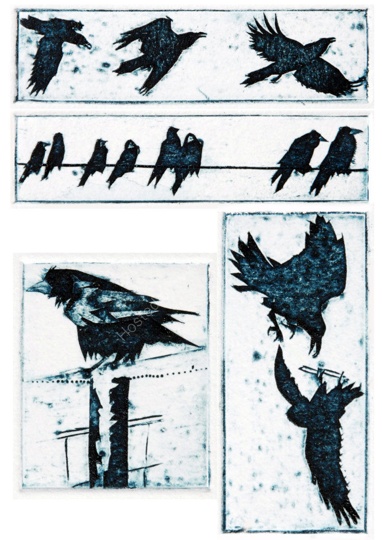 Corvids miniature prints