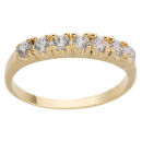 YELLOW GOLD CLAW SET 5 DIAMOND HALF ETERNITY RING