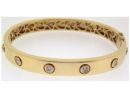 YELLOW GOLD DIAMOND RUBOVER BANGLE