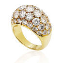 YELLOW GOLD PAVE SET DIAMOND BOMBE DRESS RING