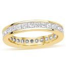 YELLOW GOLD PRINCESS CUT DIAMOND CHANNEL SET FULL ETERNITY RING
