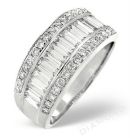 WHITE GOLD BAGUETTE AND ROUND CUT DIAMOND DRESS RING