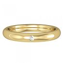 YELLOW GOLD SINGLE DIAMOND INVISIBLE SET WEDDING RING