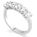 WHITE GOLD CLAW SET 5 DIAMOND HALF ETERNITY RING