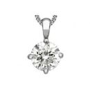 WHITE GOLD AND DIAMOND 4 CLAW PENDANT