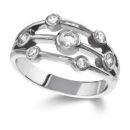WHITE GOLD DIAMOND 7 STONE DRESS RING