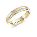YELLOW GOLD MULTI DIAMOND OFFSET CHANNEL WEDDING RING
