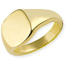 YELLOW GOLD CUSHION SIGNET RING