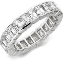 WHITE GOLD EMERALD CUT DIAMOND FULL ETERNITY RING