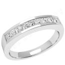 WHITE GOLD PRINCESS CUT DIAMOND CHANNEL SET HALF ETERNITY RING