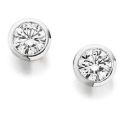 WHITE GOLD DIAMOND RUBOVER STUD EARRINGS