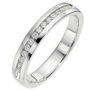WHITE GOLD MULTI DIAMOND CHANNEL SET WEDDING RING