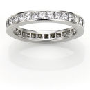 WHITE GOLD PRINCESS CUT DIAMOND CHANNEL SET FULL ETERNITY RING