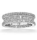 WHITE GOLD BAGUETTE AND ROUND DIAMOND DRESS RING