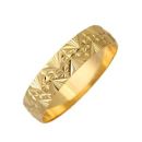 YELLOW GOLD DIAMOND CUT WEDDING RING