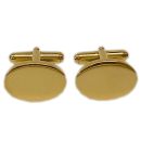 YELLOW GOLD OVAL SWIVEL FITTINGS CUFFLINKS