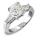 ASSCHER CUT DIAMOND RING WITH TAPER BAGUETTE DIAMOND SHOULDERS