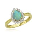 OPAL PEAR SHAPE DIAMOND CLUSTER RING
